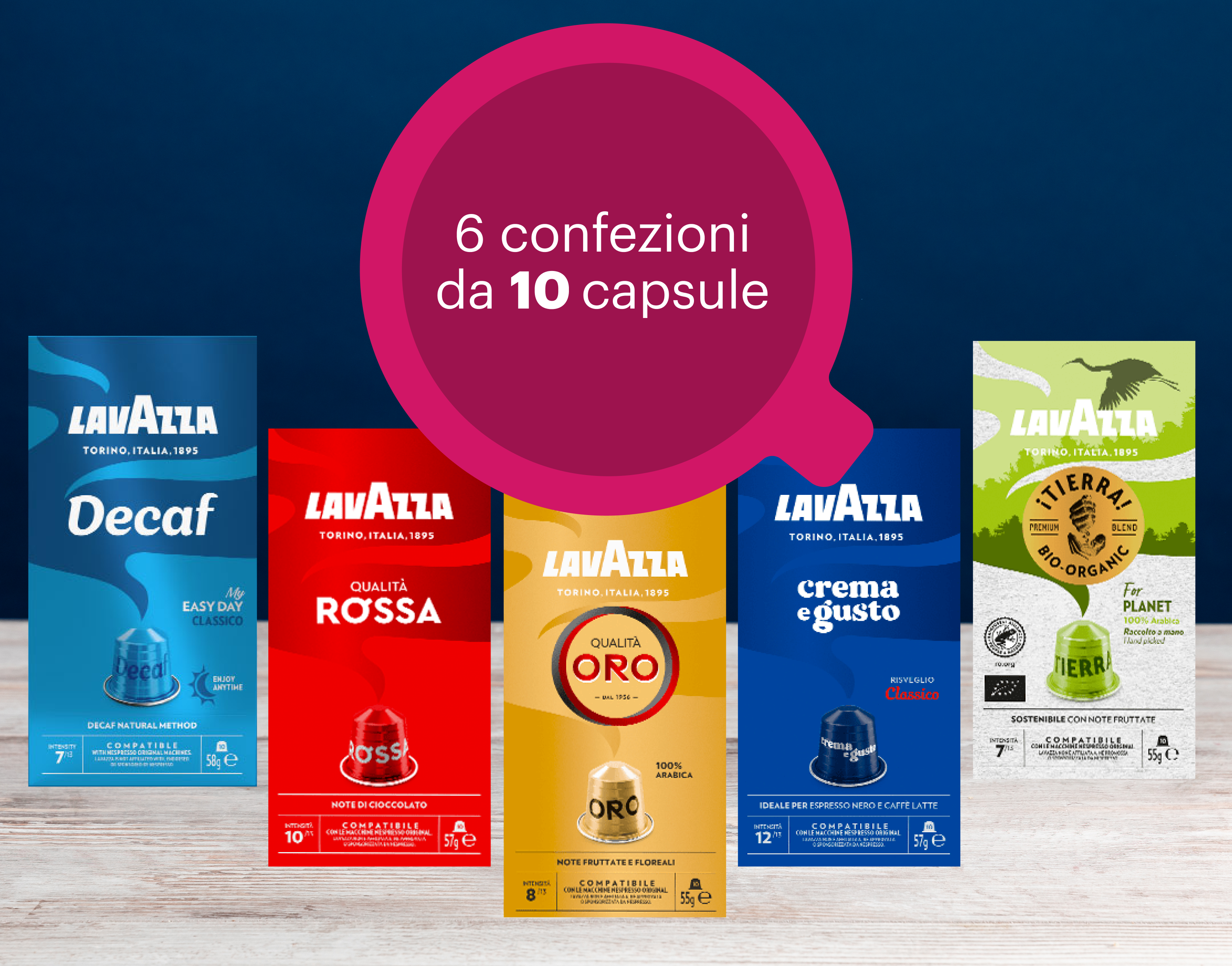 Capsule Lavazza compatibili con macchine Nespresso* Original da 10 (6 confezioni)